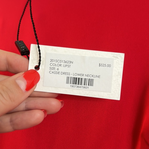 Milly Cassie Dress, Red Silk - Picture 3 of 4